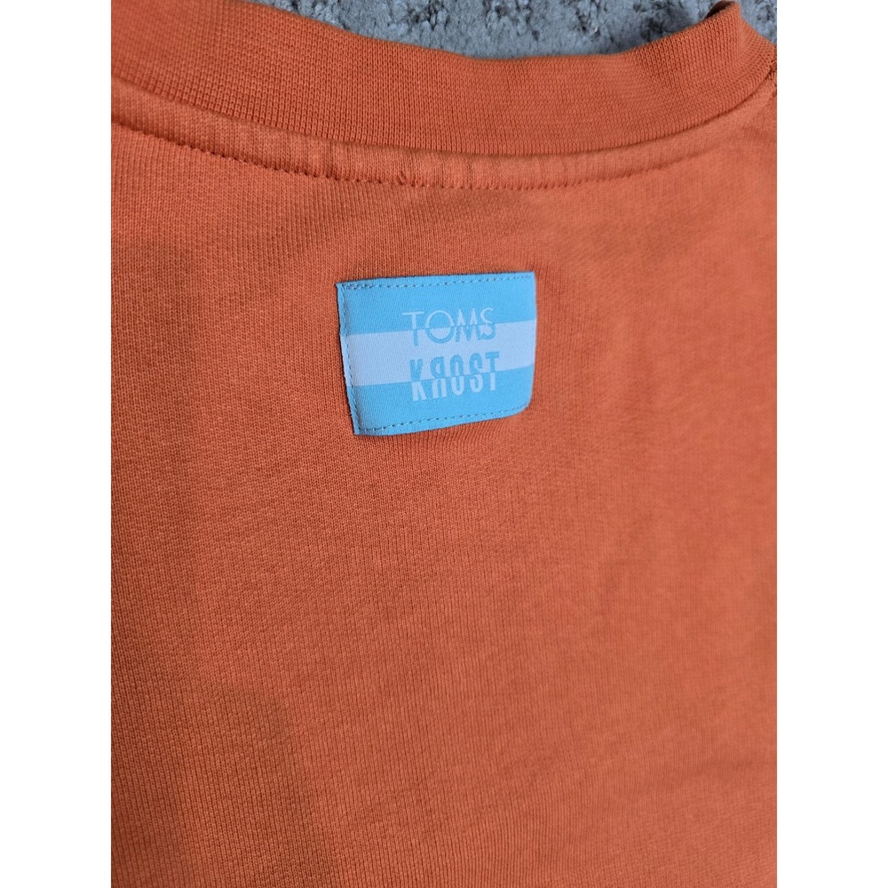KROST x TOMS We're All Friends Here Sweatshirt Orange Cotton Crewneck Large - Picture 6 of 7